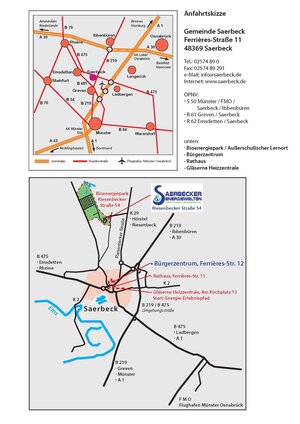 Anfahrtsskizze für Saerbeck und den BEP mit dem ASL